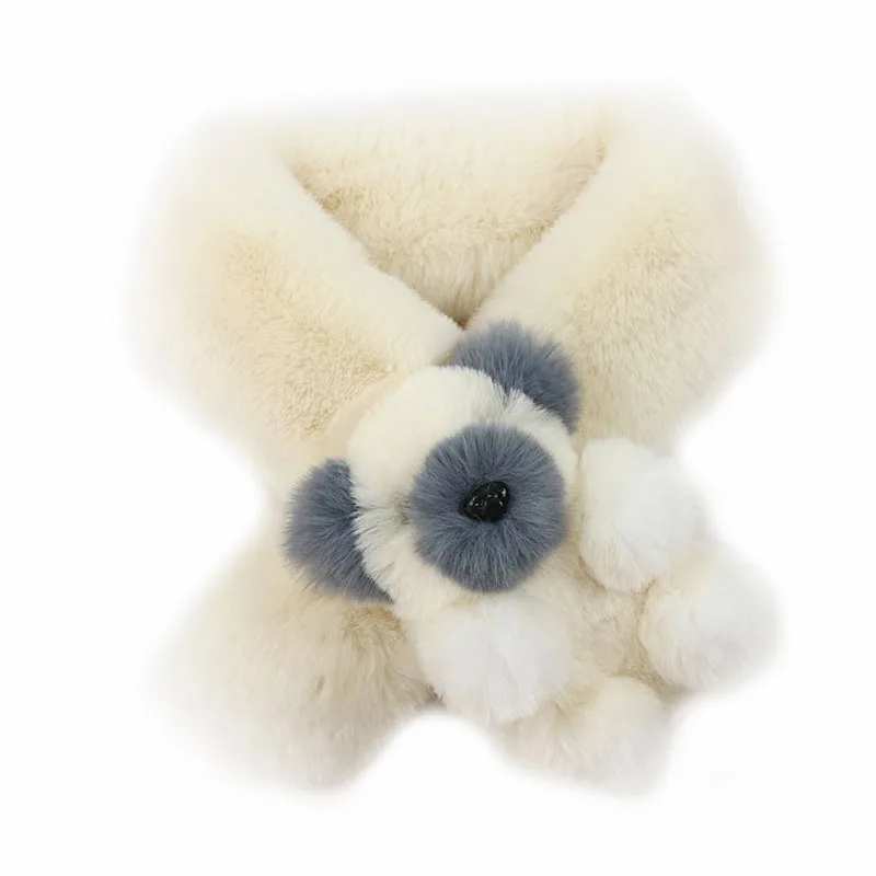 Осенне-зимний детский плюшевый шарф Зимний Детский с имитацией кроличьей шерсти