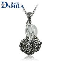 fashion cabbage thai silver necklaces pendants plants 925 silver vintage pendant for women jewelry accessories