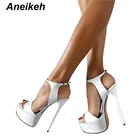 Босоножки женские Aneikeh, на высоком каблуке 16 см, с открытым носком, вечерние, большие размеры 41, 42, 43, 44, 45, 46