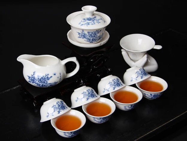 Топ Gaiwan чайный набор кунг-фу, керамические 8 чашек 1Gai wan 1 Gongdao чашка, чайная чашка, чайный набор chineseпутешествия, посуда для кофе и чайные наборы