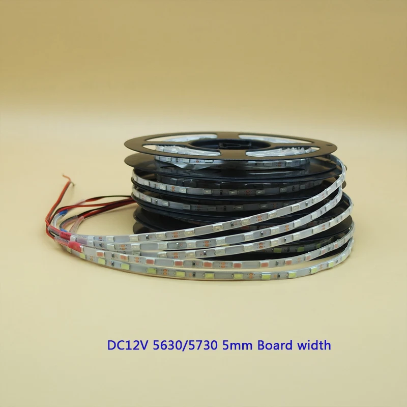 Супер яркая светодиодная лента 5630 5730 SMD DC 12V Водонепроницаемая трубка 5 мм 300 LED