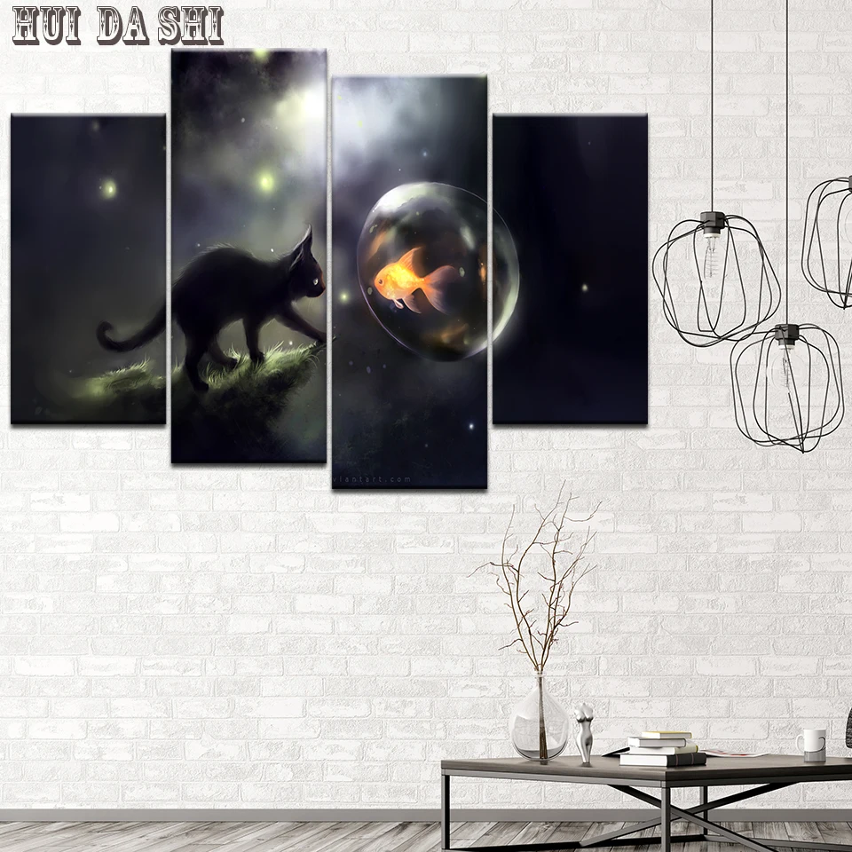 Настенные художественные абстрактные флуоресцентные плакаты картина с цветком