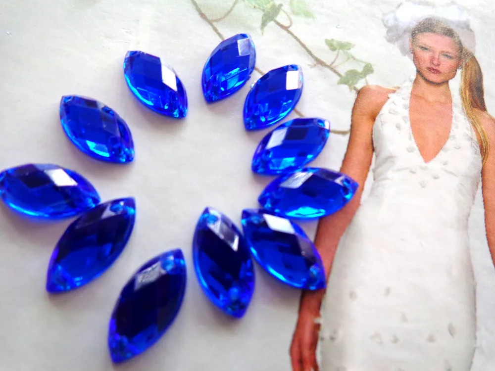 

Flatback rhinestones 300pcs 6*12mm royalblue Sew on stone r gem acryl crystal strass diamond hand sewing