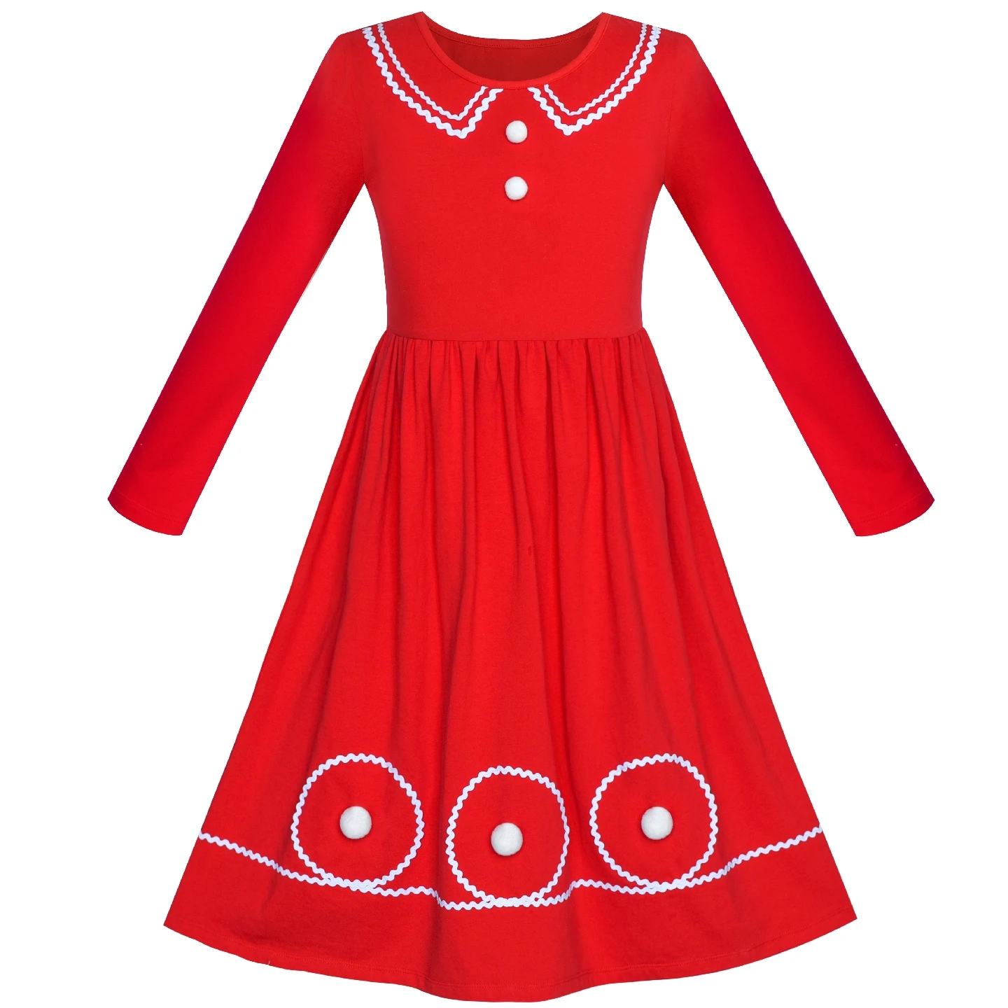 Girls Dress Christmas Long Sleeve Cotton Maxi 2020 Summer Princess Wedding Party Dresses Children Clothes Pageant Sundress | Детская