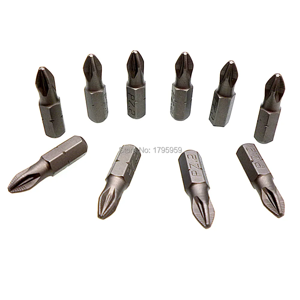 

10 Piece PZ2 Screwdriver Bit Impact Driver 1/4" 6.35mm Hex Shank Pozidriv Magnetic Screwdriver Insert Bit Set 25mm Long