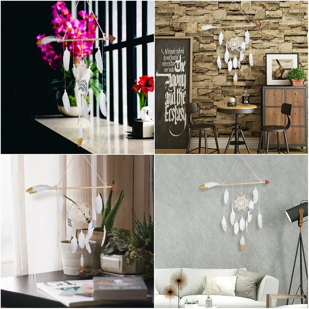 Винтажное украшение для дома ретро перо Ловец снов круговые перья настенный