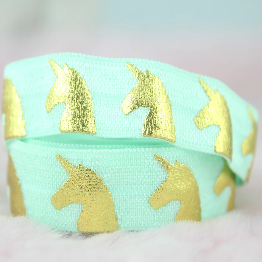 20 ярдов 16 мм нанесения печати по фольге Единорог штаны с эластичным