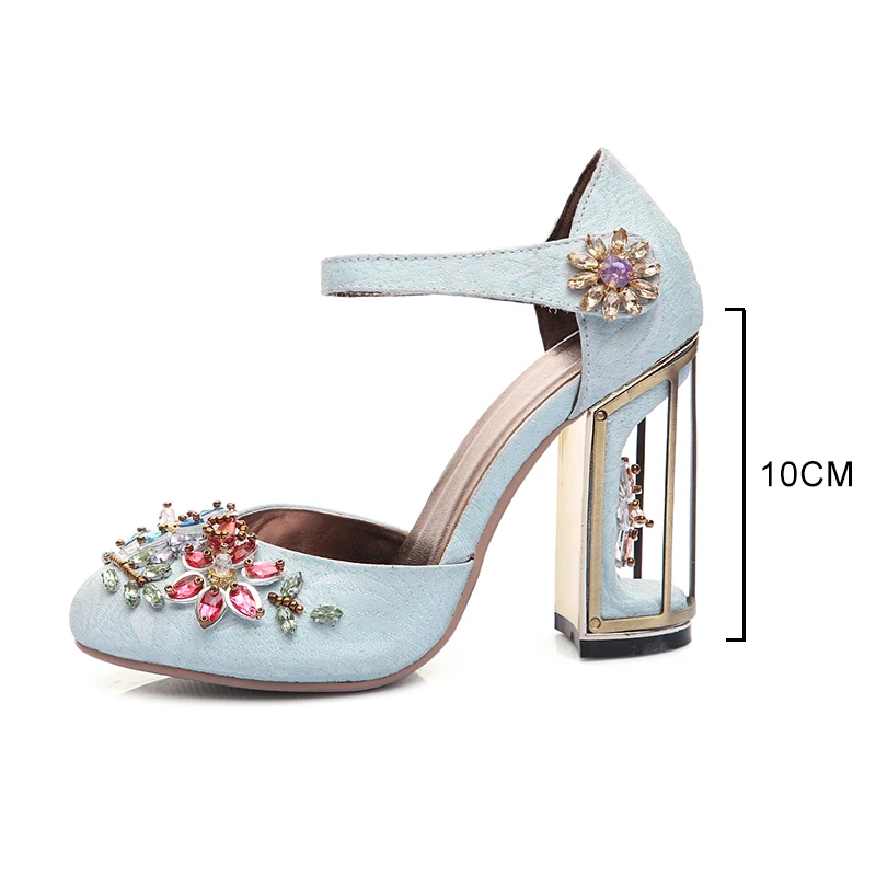 Женские сандалии с цветными камнями на высоком каблуке Размеры 33 43|Женские туфли|
