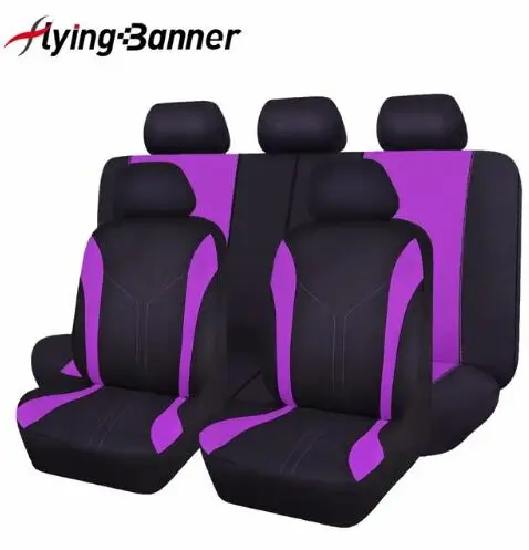 FlyingBanner, зеленый, красный, фиолетовый, розовый цвет, чехол для автокресла, универсальный чехол из дышащей сетки+ чехлы для сидений из сэндвич-ткани - Название цвета: purple