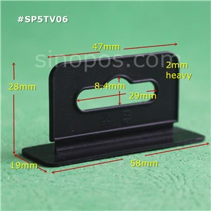 58x19x28mm Литые сверхпрочные Висячие вкладки, коробка посылка, евро вешалка, отверстие для слота, черная висячая вкладка, крючок для коллектора товаров, пластиковая ручка для дисплея - Цвет: 58x19x28mm