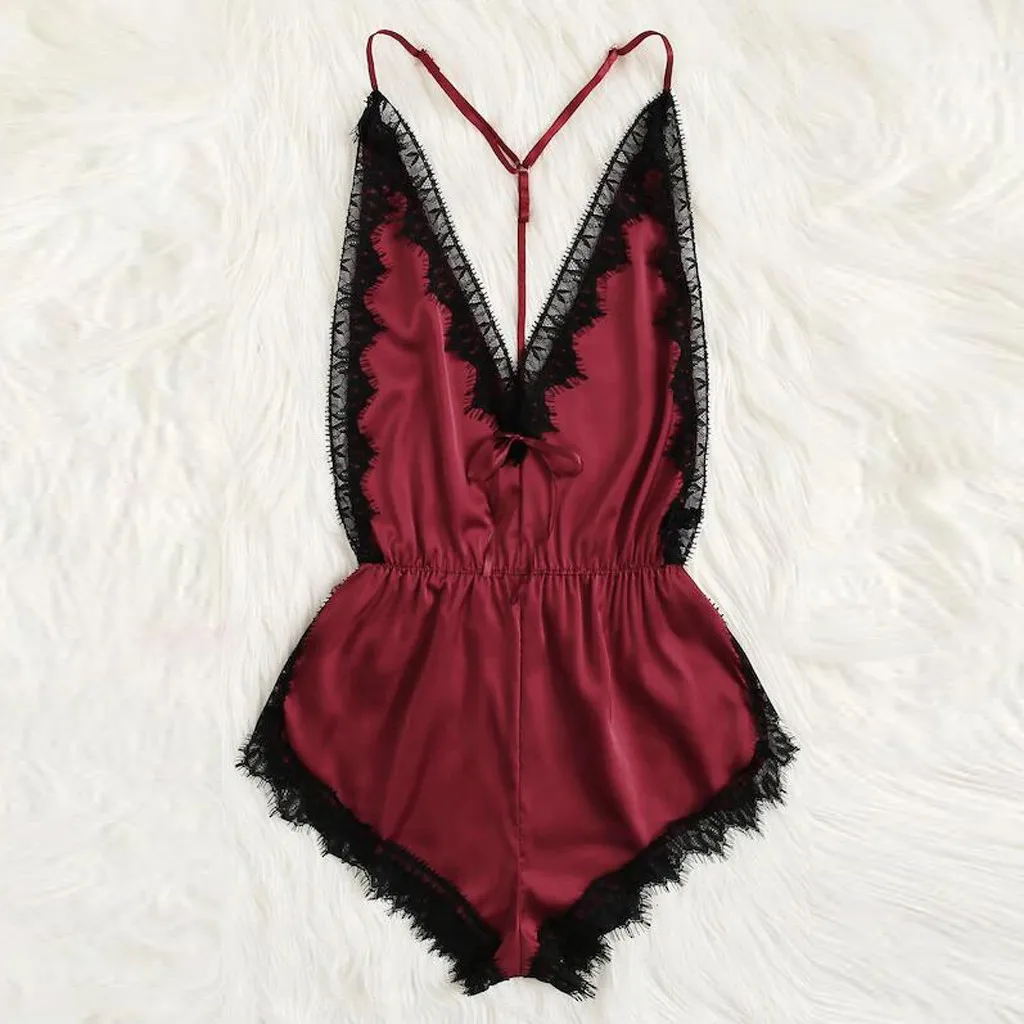 Сексуальное эротическое горячее кружевное белье Babydoll ночное для женщин атласное