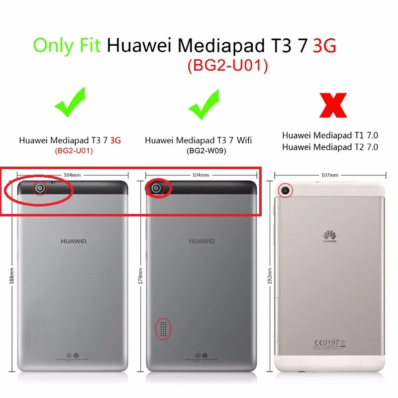 Qosea для Huawei Mediapad T3 7 BG2-W09 чехол из искусственной кожи с Умной подставкой Чехол