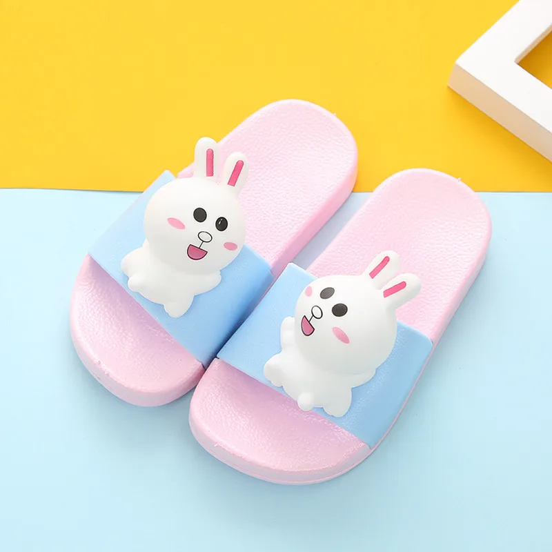 pink Милые летние детские тапочки на плоской подошве; chinelo; шлепанцы с героями мультфильмов; zapatillas bebe; уличные тапочки для маленьких девочек; terlik; водные сандалии - Цвет: pink