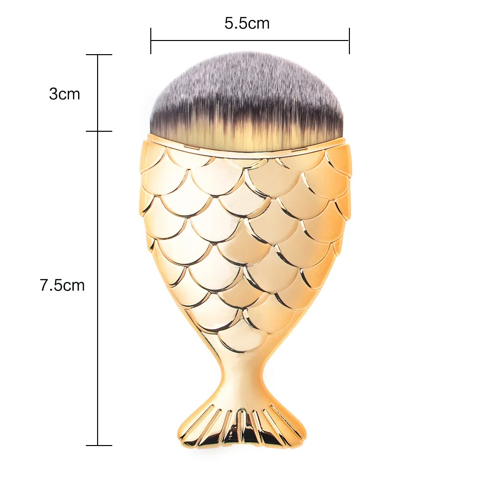 Fantasy Pink Blue Mermaid Fish Makeup Brush Beauty Powder Foundation Contour Brushes Fashion Synthetic Hair Maquiagem Cepillos | Красота и