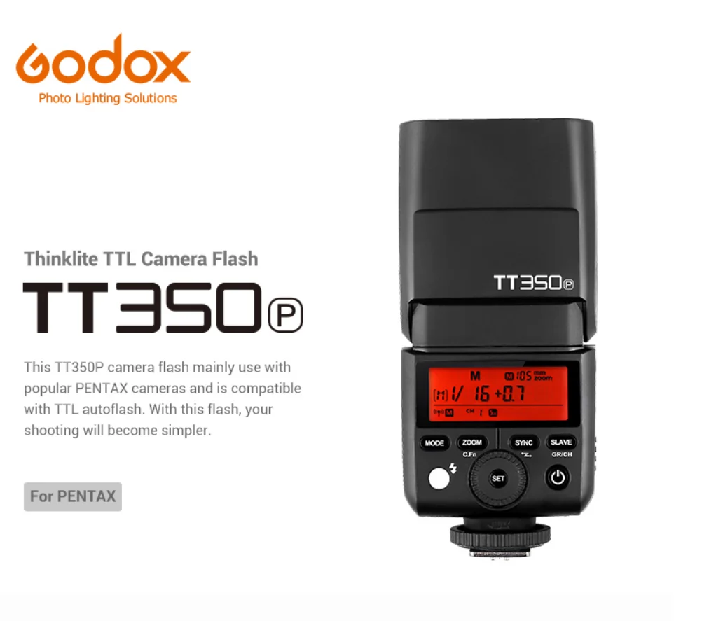 GODOX Flash TT350 Мини Вспышка светильник 2,4G беспроводной HSS TLL 1/8000s Speedlite для Canon Nikon sony Fuji Olympus Panasonic Pentax