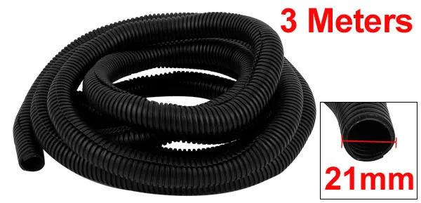 C 17x21mm 3M Uxcell Горячая 2 м 1,3 м 3 м Id 17 мм Od 20 мм 21 мм черный гибкий гофрированный трубопровод труба шланг провода трубки спиральная упаковка - Цвет: C 17x21mm 3M