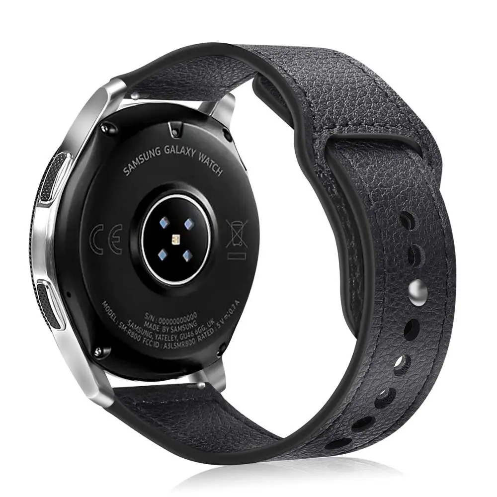 black 22 мм 20 ремешок для часов, мм для samsung galaxy gear s3 frontier band galaxy 46 мм часы Активный кожаный ремешок - Цвет ремешка: black
