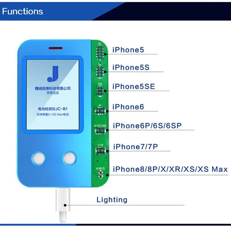 JC B1 тестер для ремонта батареи программист тестирования iPhone 5/6/6s/7/8/X XS MAX XR