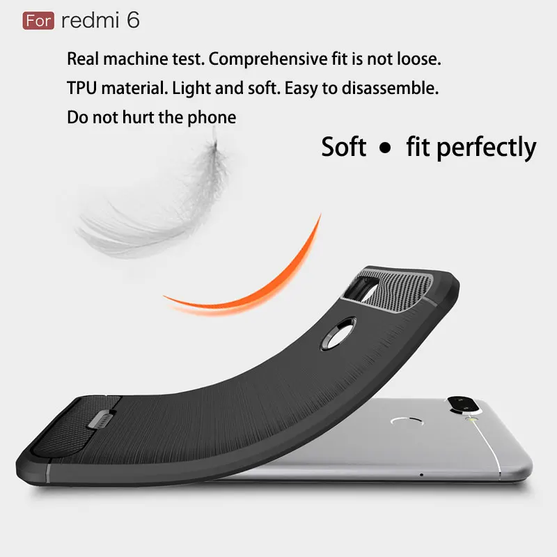 Thin Soft Tpu Phone Case For Redmi 6 Matte Non-slip Silicone Protective Back Cover 6A Business Pro | Мобильные телефоны и