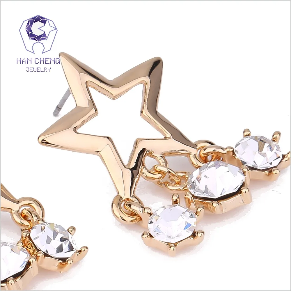 Женские Висячие серьги HanCheng серьги-подвески с золотыми кристаллами ювелирное