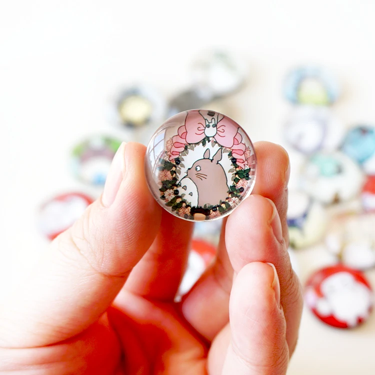 (15 штук в партии) Тоторо мультфильм Творческий Кристалл Стекло 25 мм магнит на