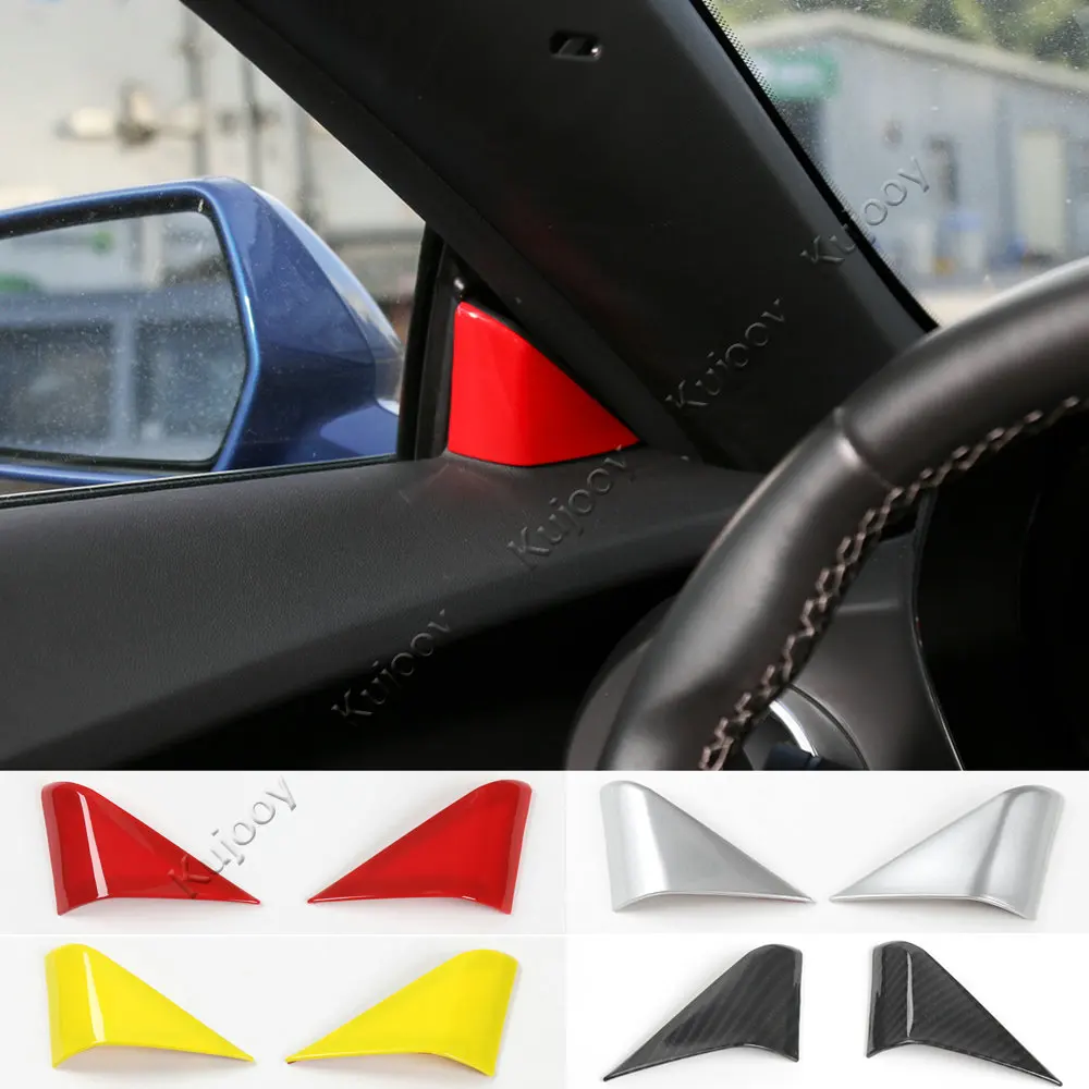 

4 Color Car Interior Styling A Pillar Door Triangle Panel Cover Sticker Decor Trim For Chevrolet Camaro 2017+ ABS