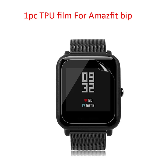 1pc TPU film Силиконовый спортивный ремешок для Xiao mi Hua mi Amazfit Bip mi Pace Lite Смарт-часы 20 мм сменный Браслет умный аксессуар черный - Цвет: 1pc TPU film