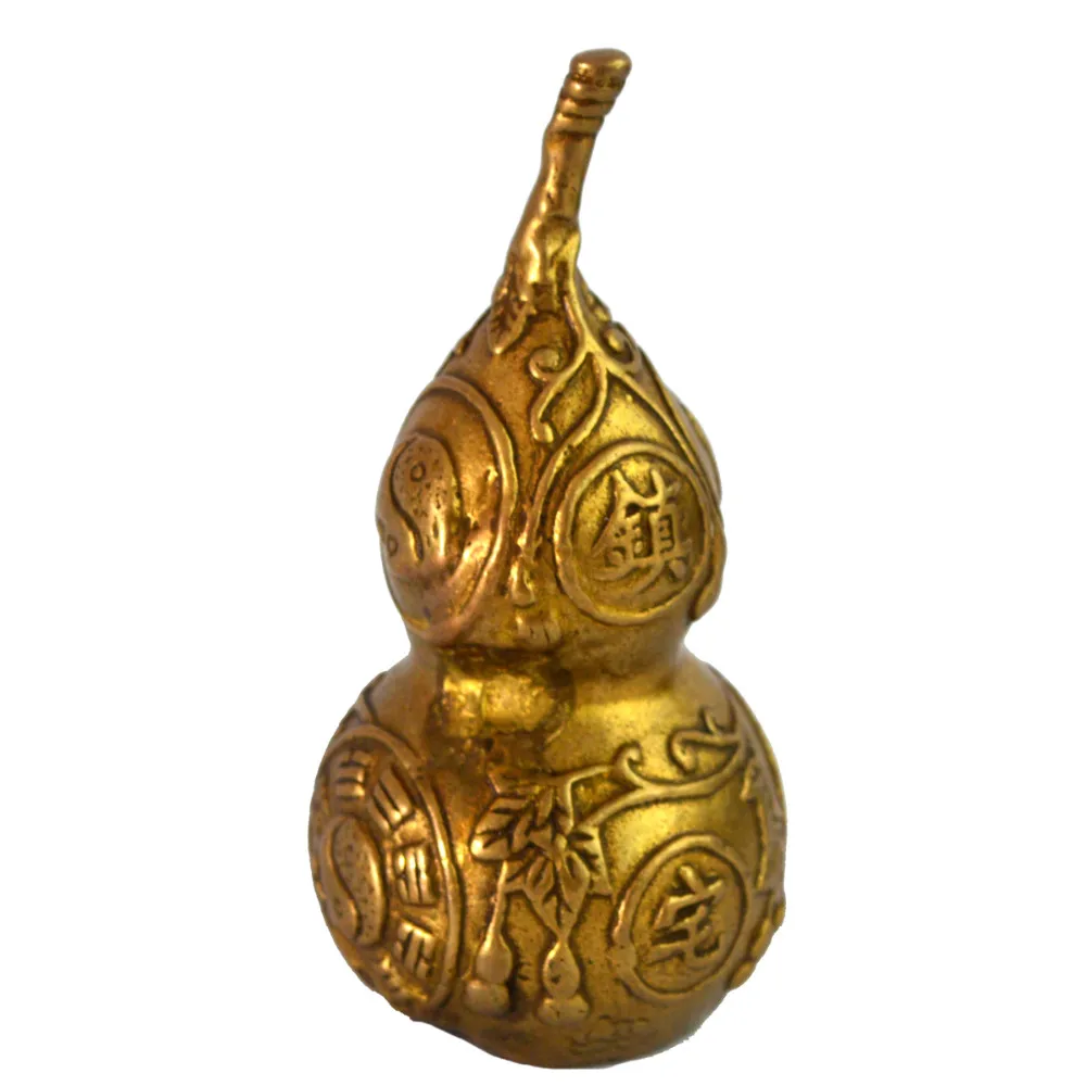 Горячая продажа Китайская народная бронзовая латунная резная фэншуй Тыква
