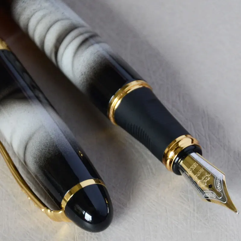 Перьевая ручка 0,7 мм перо с широким основанием 18KGP JINHAO X450 роскошный синий мраморный офисный Черный Серый Серебряный Зеленый 11 видов цветов Селективный лучший подарок