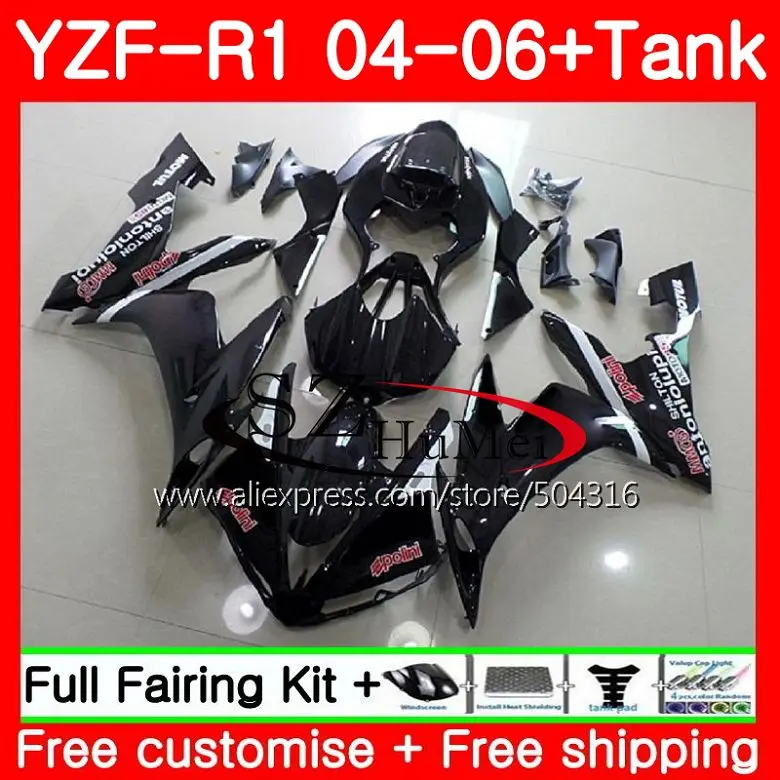 

Корпус для YAMAHA глянцевый черный YZF-1000 YZF-R1 04 06 YZF1000 68SH5 YZFR1 04 05 06 YZF 1000 R 1 YZF R1 2004 2005 2006 обтекатели комплект