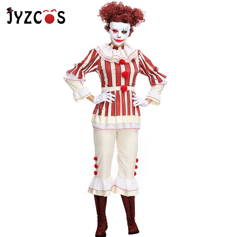 

JYZCOS European Thriller Evil Clown Costume Halloween Costumes for Women Party Christmas Cosplay Costume