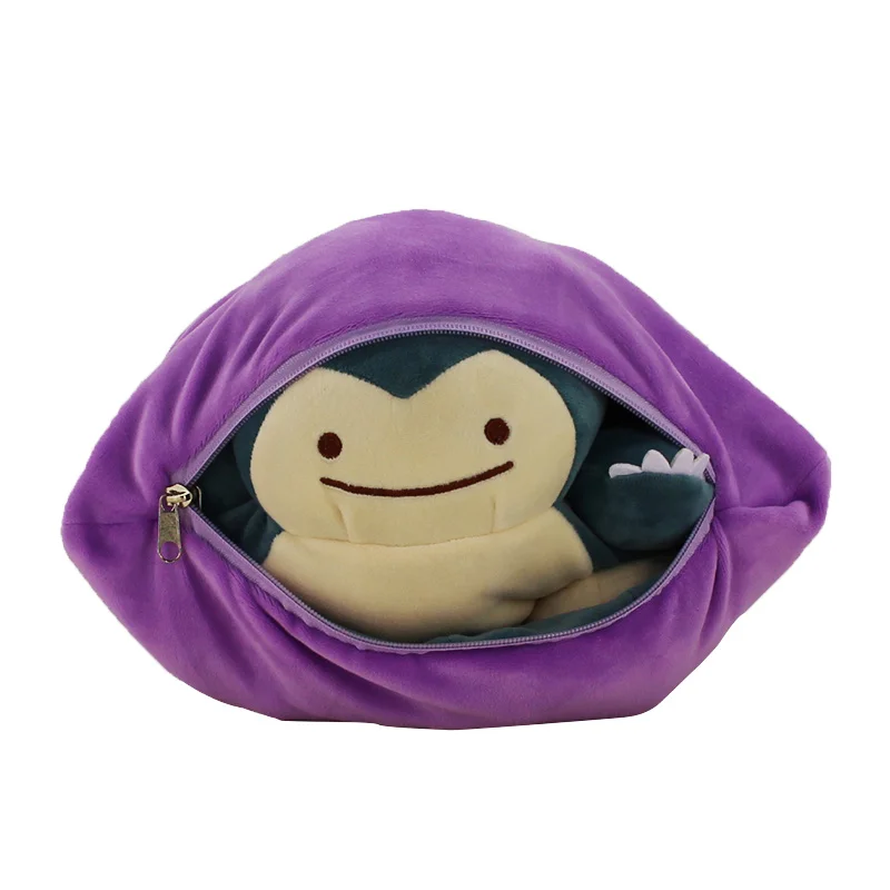 32 см сменные Два стиля в одном плюшевый снорлакс игрушка 2 в 1 Ditto Metamon Snorlax двойная молния Япония плюшевая кукла