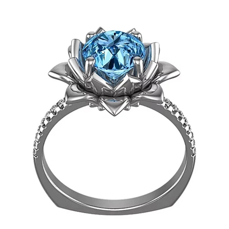 Blue Natural Stone Ring Women Wedding Engagement Size 6-10 Fashion Party Hot Sale | Украшения и аксессуары