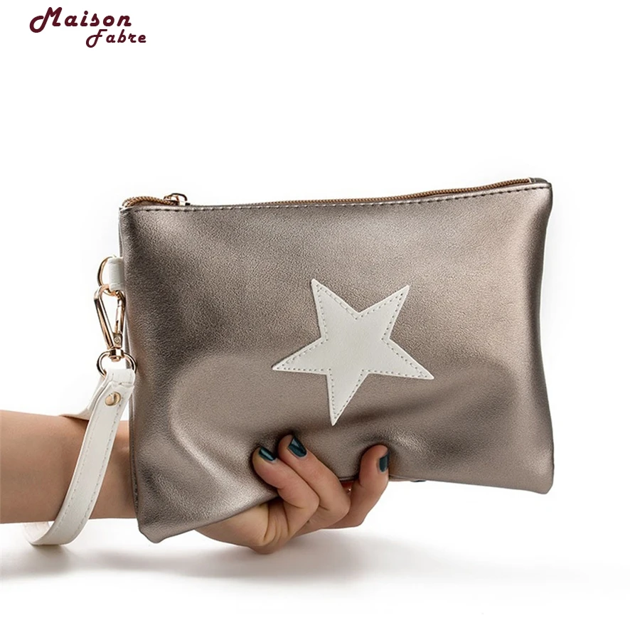 Женская сумка-конверт со звездами кошелек на молнии для монет держатель карт