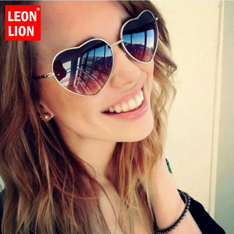 LeonLion Винтажные Солнцезащитные очки в форме сердца женские брендовые дизайнерские градиент цвета конфеты Солнцезащитные очки для улицы вечерние очки Oculos De Sol