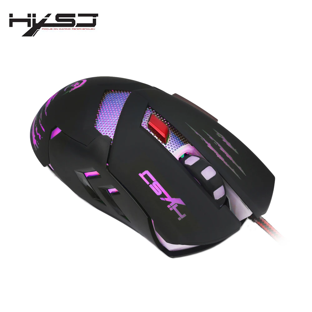 Оригинальный HXSJ H400 USB проводной быстрое Перемещение светодио дный свет Gaming Мышь