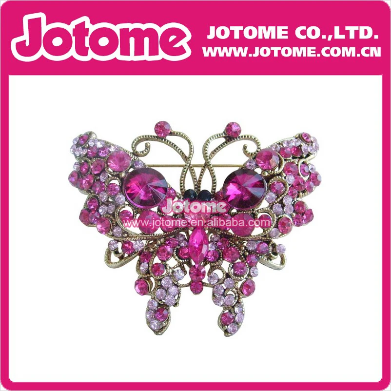 

charm Crystal Pink Butterfly Rhinestone Brooch Pin