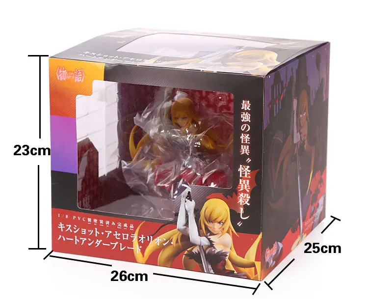 Аниме Monogatari Nisemonogatari 15 см Oshino Shinobu оружие ПВХ Фигурки brinquedos Модель Коллекция
