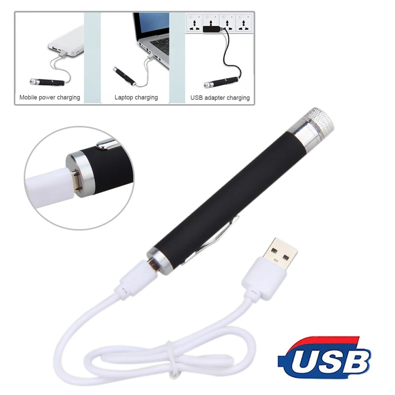 Зеленая лазерная указка мощная перезаряжаемая USB 5 мВт 532 нм яркий одноточечный