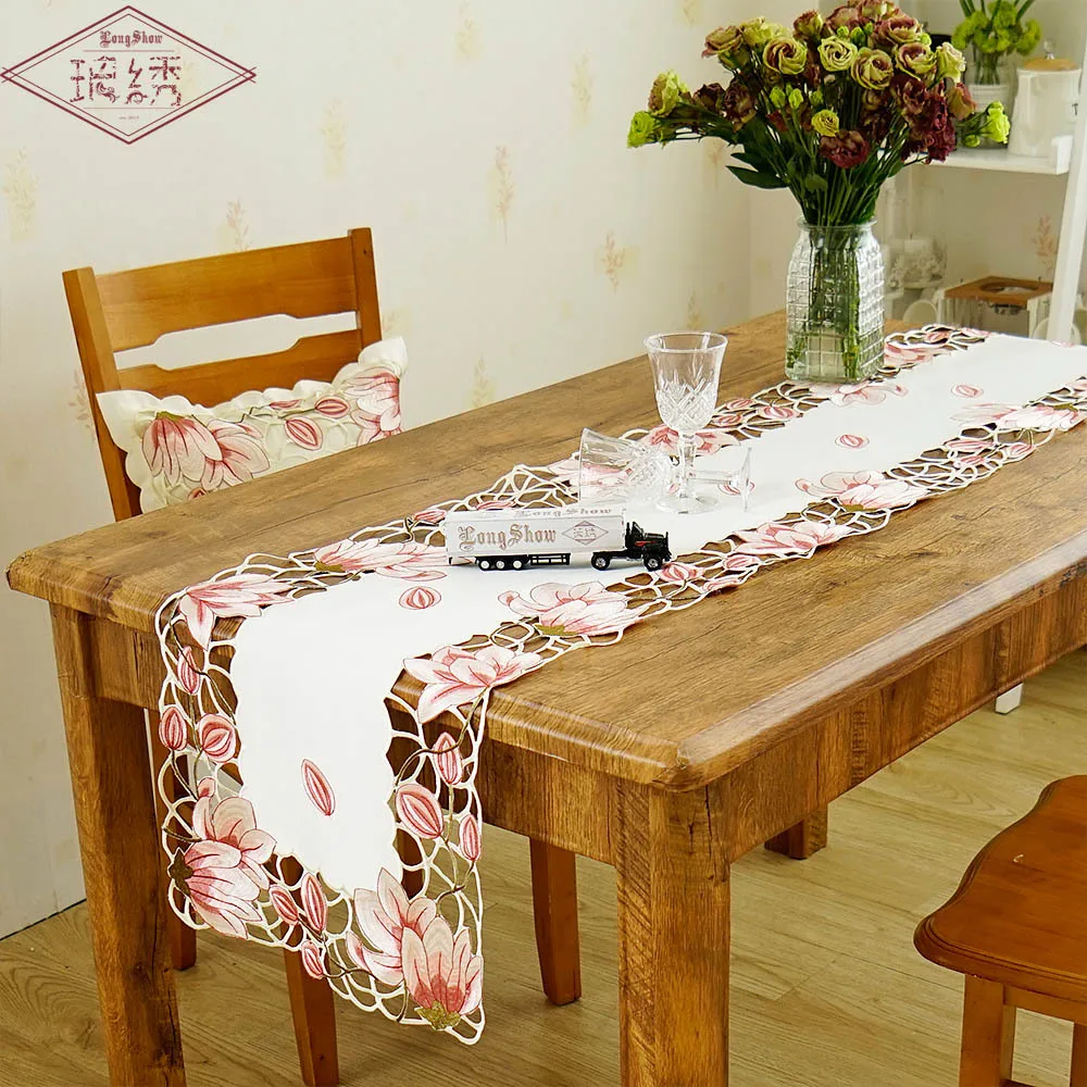 Новинка украшение для дома Европейский Вышитый Чехол стола белая атласная