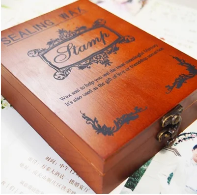 Дизайнерский восковой штамп с металлической/деревянной ручкой в деревянной