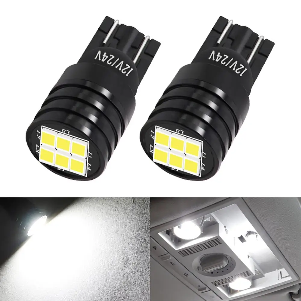 

W5W T10 168 194 LED Bulbs 2016 SMD 12V 24V White Car Auto Wedge Interior Dome Reading Light Width Clearance License Plate Lamp