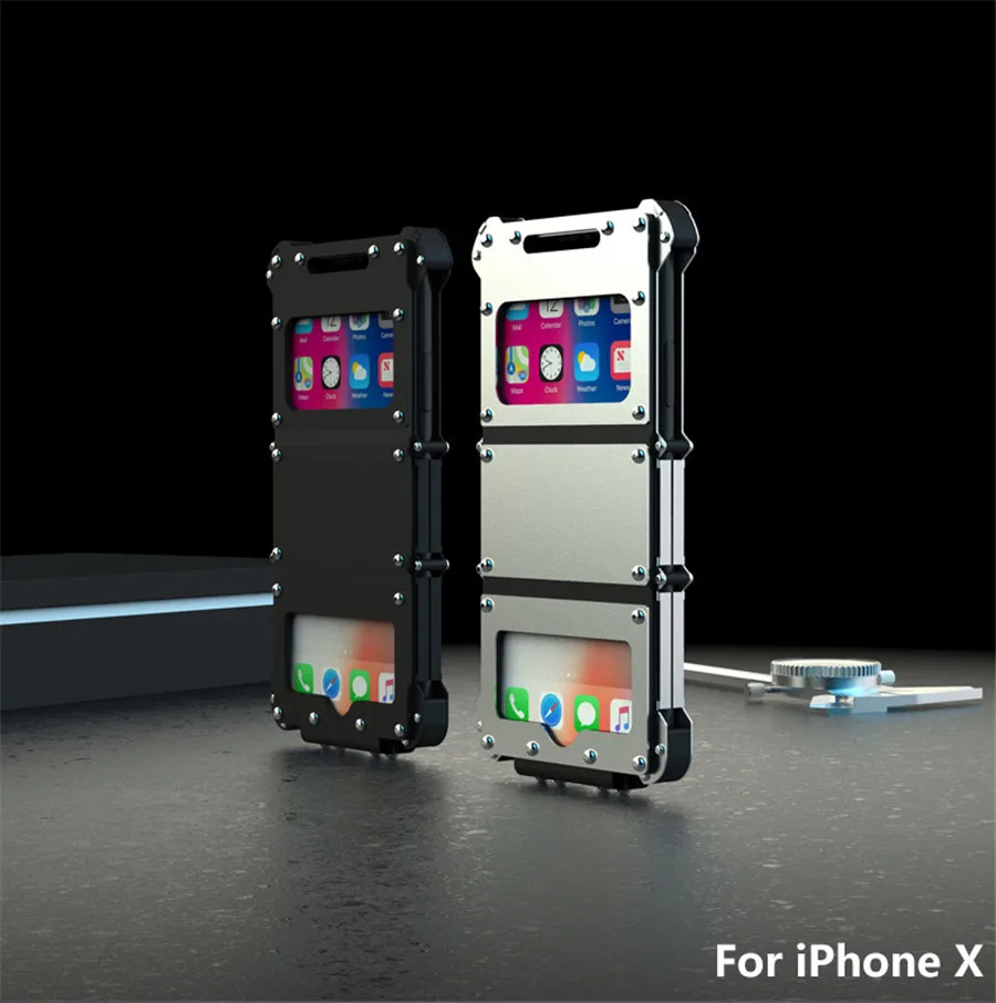 Для iPhone X R-JUST флип-чехол «Железный человек» противоударный металлический Алюминиевый противоударный чехол для iPhone X для iPhone 10