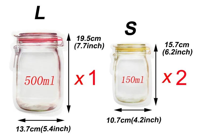 Ziplock сумка для хранения пищевых продуктов на холодильнике, сумка для хранения 3 шт./партия, Экологичная, на молнии, с замком, для сушеных фруктов, для закусок, для кухни, органайзер, сумка EGF327
