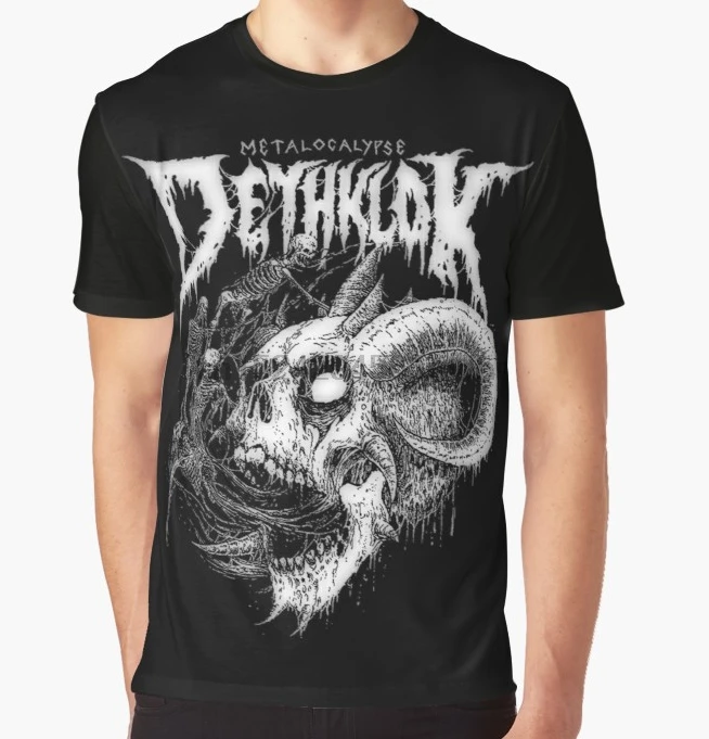 Мужская футболка с круглым вырезом и коротким рукавом dethklok рисунком|Мужские