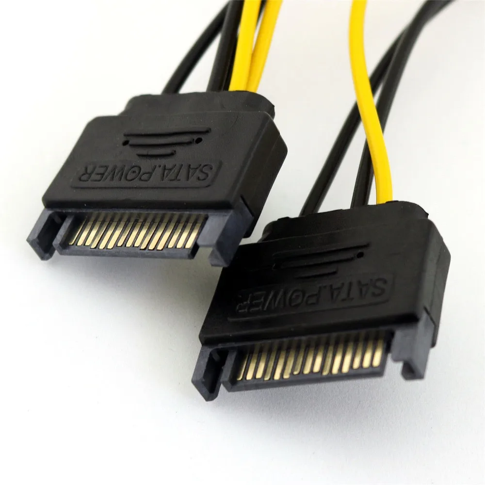 10x двойной SATA 15 контактный разъем для PCI E Express 6 + 2 8 гнездовой видео питания адаптер