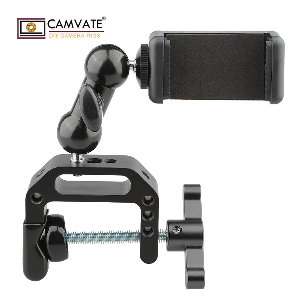 CAMVATE 360 ° вращающийся c-зажим кронштейн для камеры с шариковой головкой сотового