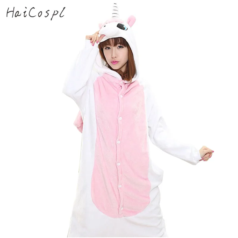 Пижама кигуруми в виде розового единорога Женский костюм для косплея с животными