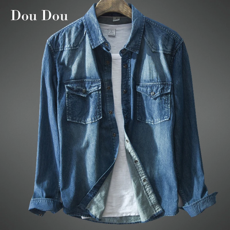 2018 Hot New Male Bomber Jean Denim Jacket Men Coats Veste Homme Jaqueta Masculina Brand Fashion Jeans Cowboy Clothing Retro | Мужская