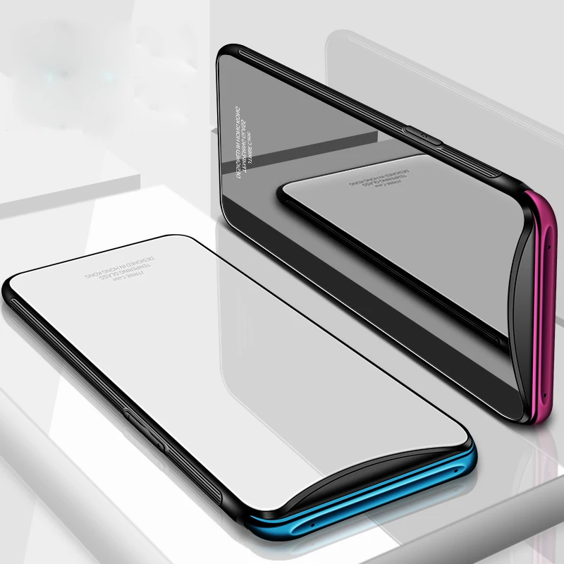Чехол из закаленного стекла для OPPO Find X жесткая задняя крышка FindX мягкий